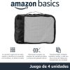 Organizador Para Maletas, Organizadores de Viaje, con Cremallera, Juego de 4 Bolsas, Mediano, Negro - Imagen 3